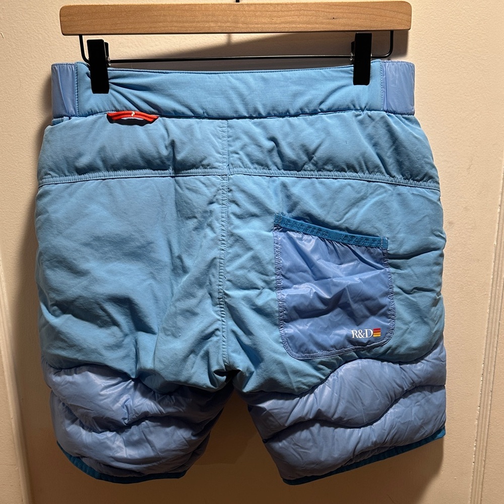Peak Performance Sky Blue Down Puffer Shorts - image 4